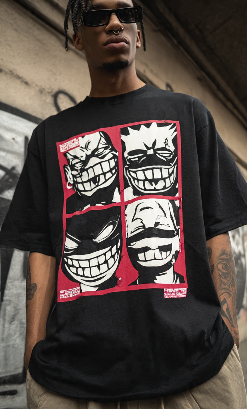 Street Faces Panel  Oversized T-Shirt Streetscorner