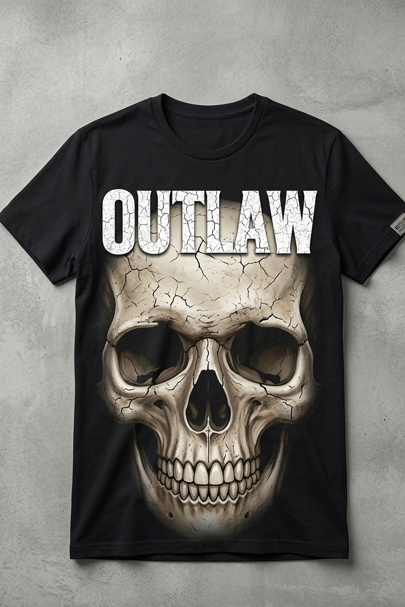 T-Shirt OUTLAW Skull - Streetwear Édition Limitée Streetscorner